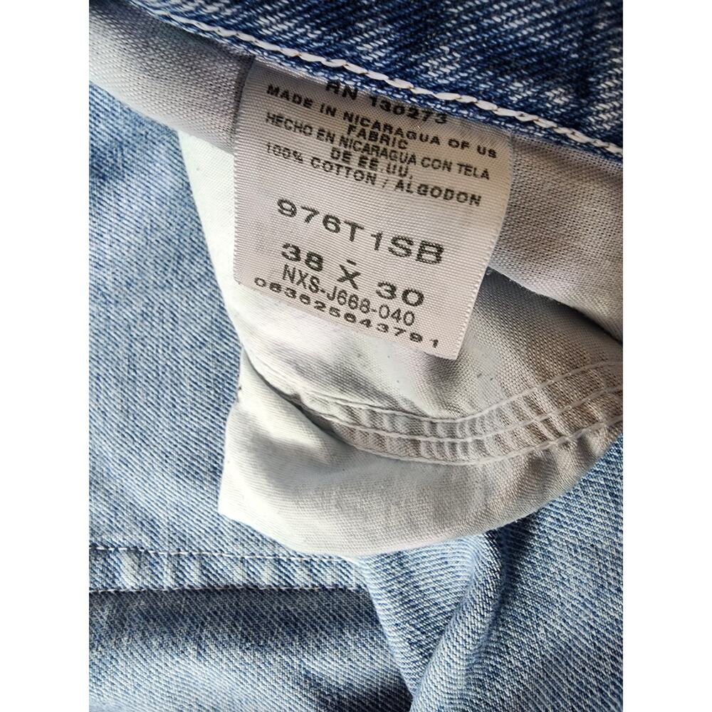 WRANGLER Blue Medium Wash Relaxed Fit Western Casual Jeans SZ 38x30 - Picture 5 of 8